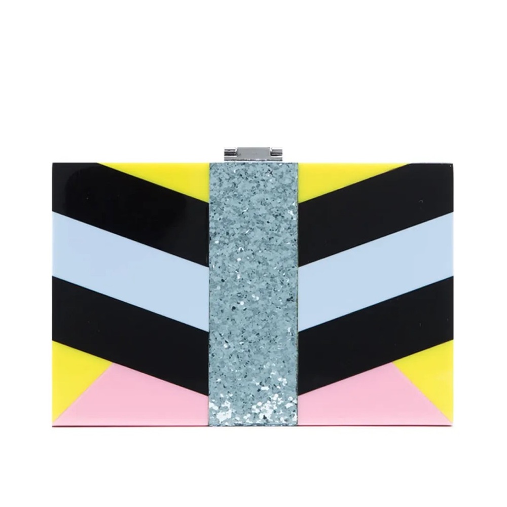 Milly rare Geometric Geo Box Clutch